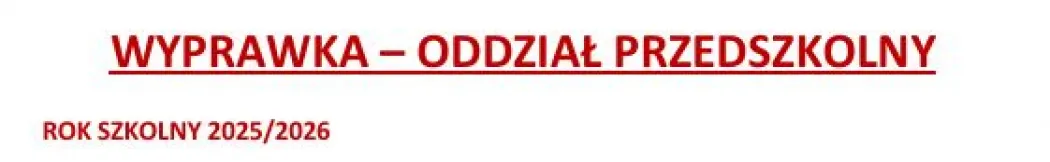 Wyprawka dla zerówki
