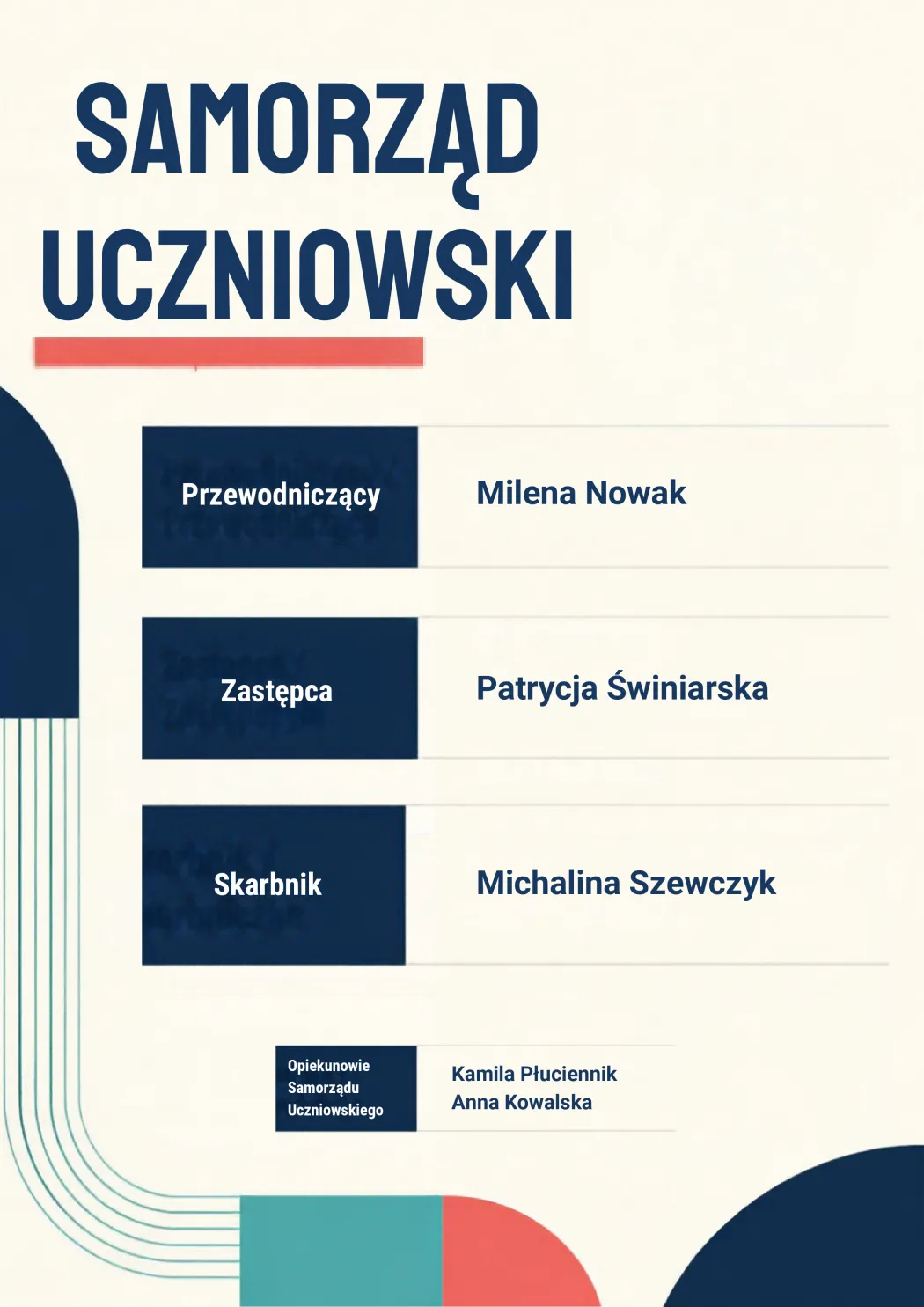 Skład Samorządu Uczniowskiego